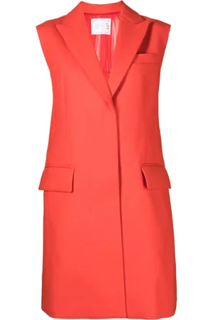 SACAI Single-breasted sleeveless coat