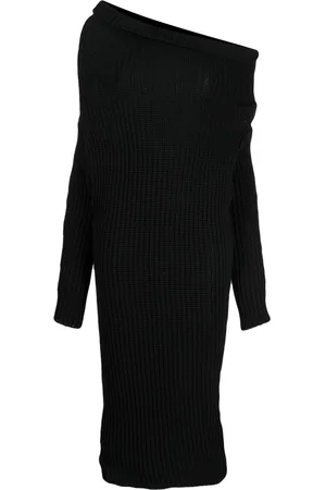A.W.A.K.E. MODE Asymmetric wool-blend midi dress