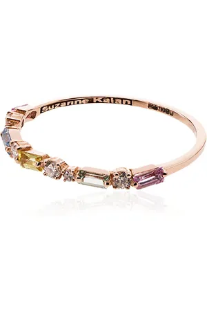 Suzanne Kalan 18kt rose gold Firework diamond sapphire ring
