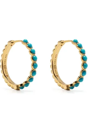 Dower and Hall Medium Azure turquoise huggie hoops