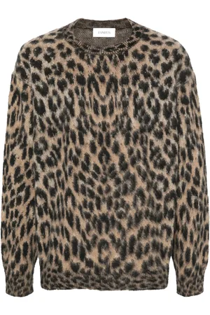 LANEUS Leopard-pattern sweater