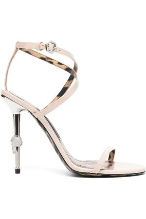 Philipp Plein Leopard 115mm skull-embellished sandals