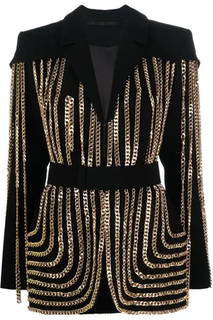 JEAN-LOUIS SABAJI Chain-detail single-breasted blazer