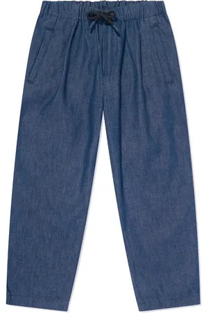 Emporio Armani Tapered-leg chambray trousers