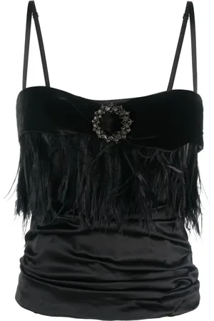 Dolce & Gabbana 2000s feather-detail sleeveless top