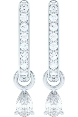 LOEV 14k recycled white gold Allday diamond hoop earrings