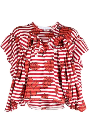 Comme des Garçons X Shun Sudo floral-print striped T-shirt