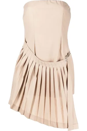 Rokh Mini strapless pleated dress