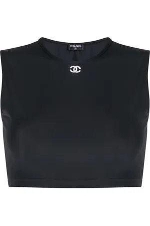 CHANEL 1990s CC cropped tank top