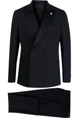 LARDINI Double-breasted wool suit