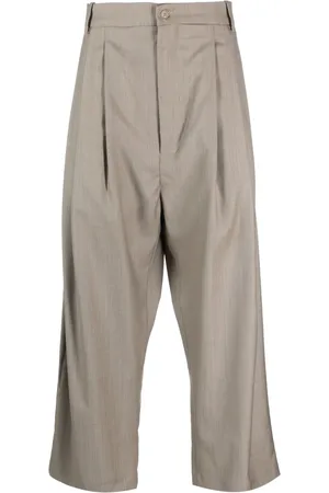 Hed Mayner Pleated cropped wool trousers