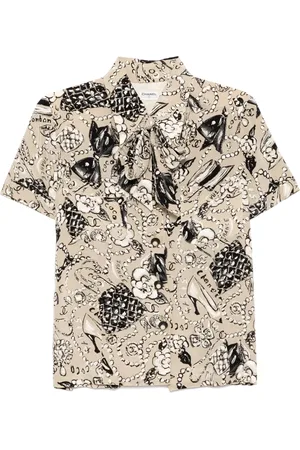 CHANEL 1990-2000s CC-logo blouse