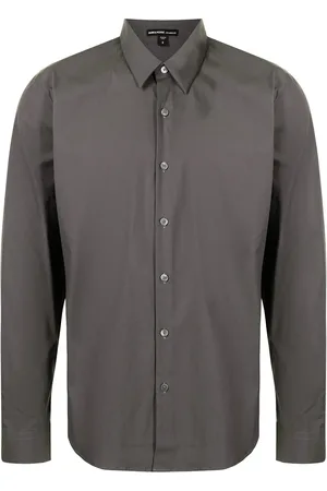 James Perse Matte stretch-poplin shirt