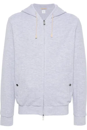 ELEVENTY Ribbed-knit zipped hoodie