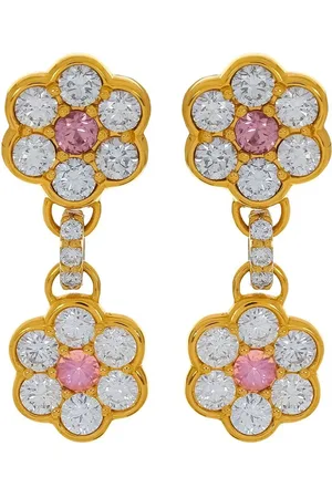 BUDDHA MAMA 20kt yellow Flower diamond earrings