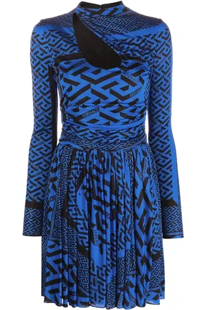VERSACE Greca-print long-sleeve dress