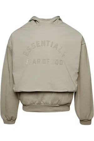 FEAR OF GOD Layered logo-print fleece hoodie