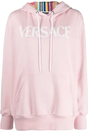 VERSACE Panelled print hooded sweatshirt
