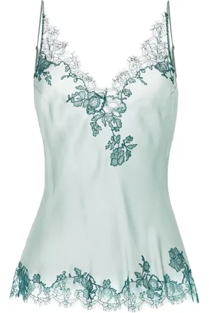CARINE GILSON Lace-trim silk camisole