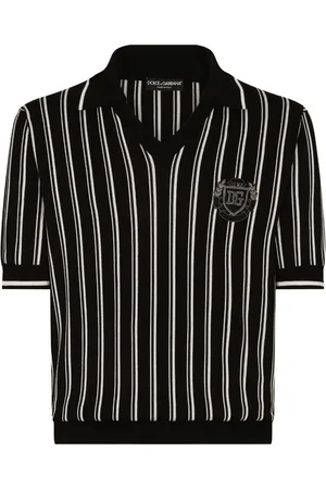 Dolce & Gabbana Striped silk polo shirt