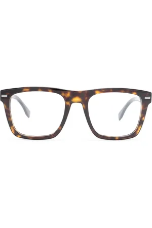 HUGO BOSS Tortoiseshell square-frame glasses