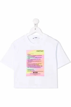 Msgm Graphic-print cropped T-shirt