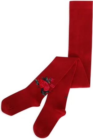 Dolce & Gabbana Floral-embroidered knee-high socks
