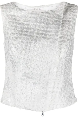 GEMY MAALOUF Embossed-finish sleeveless blouse
