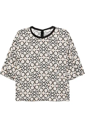 Zuhair Murad Subtitle-printed charmeuse T-shirt