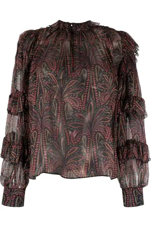 Etro Ruffled paisley-print silk blouse