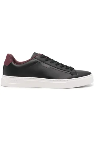 HUGO BOSS Logo-stamp leather sneakers