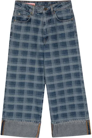 Molly Goddard Check-print wide-leg jeans