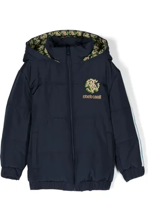 Roberto Cavalli Logo-embroidered hooded jacket