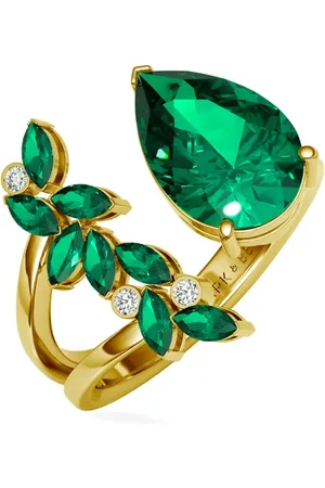 Lark & Berry 18K yellow Open Petal and Raindrop Cocktail multi-stone ring