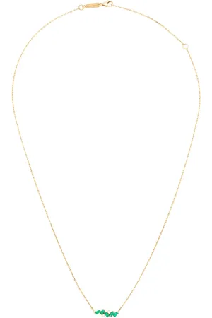 Suzanne Kalan 18kt yellow emerald and diamond necklace