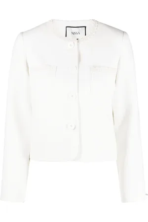 NISSA Lace-detail tweed jacket