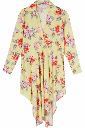 Palm Angels Hibiscus floral-print shirtdress