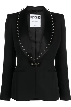 Moschino Spike-embellished bar-pin blazer
