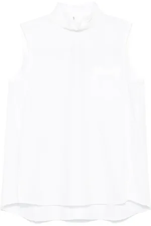 SACAI Rear-button mock-neck blouse