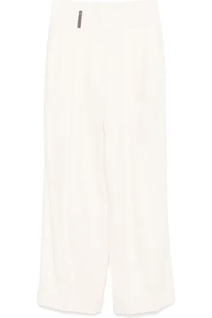 PESERICO SIGN Pleated straight-leg trousers