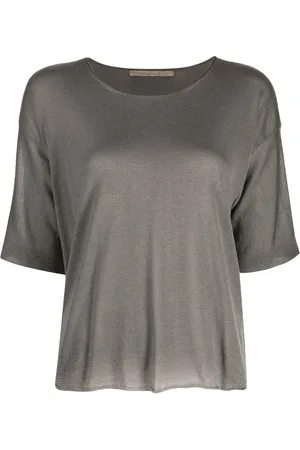 TRANSIT Round-neck ribbed-cuff T-shirt