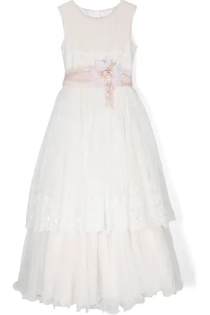 Mimilù Floral-embroidered tulle dress