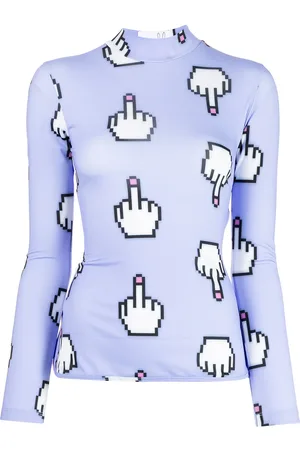 Natasha Zinko Pixel Middle Finger cutout top