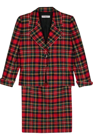 Saint Laurent 1980s tartan check-pattern suit
