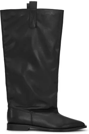 Ganni Western Loose Flat Tubular leather boots