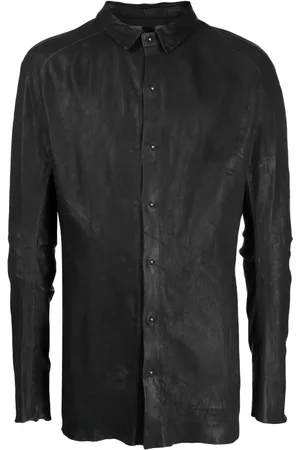 ISAAC SELLAM EXPERIENCE Raw-cut edge leather shirt