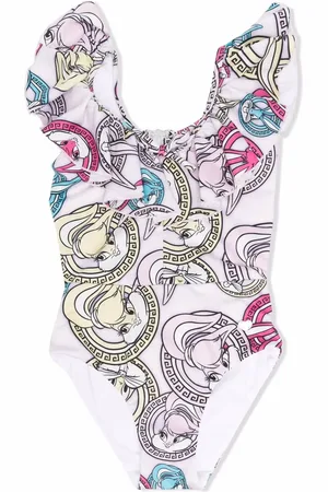MONNALISA Graphic print ruffle swimsuit