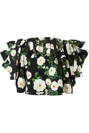 Carolina Herrera Rose-print cotton top