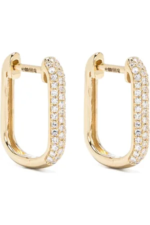 Roxanne First 14kt yellow diamond hoop earrings