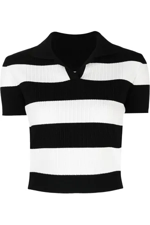 JUUN.J Horizontal-stripe cropped T-shirt